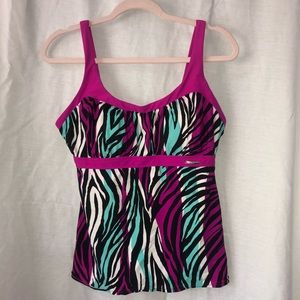 Super colorful swimsuit top!